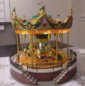 Lemax 2011 Sunshine Carousel Lights Sounds Animated Musical Carnival WORKS 14325